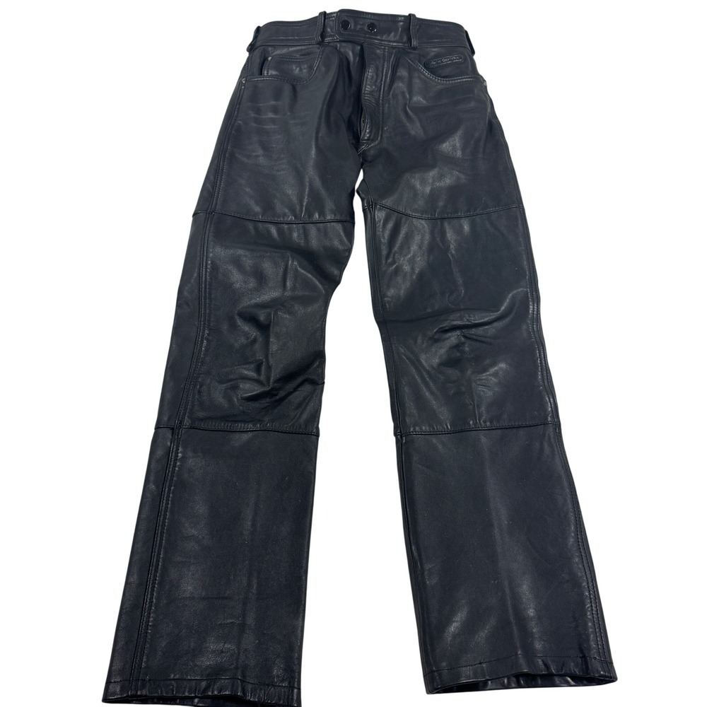 Vintage Hein Gericke Black Genuine Leather Motorcycle Pants Echt Leder 32x28